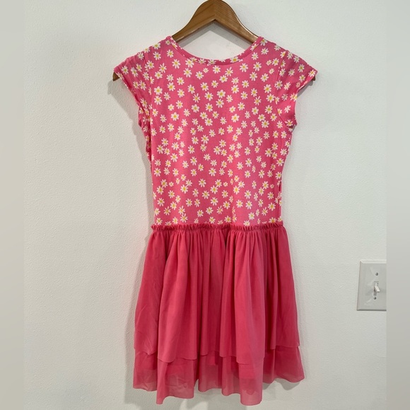 HANNA ANDERSSON pink floral daisy print layered dress size 140 cm/10 - Picture 7 of 8